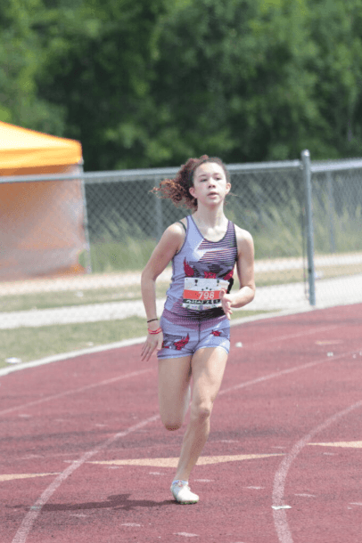 Runner finishing a race