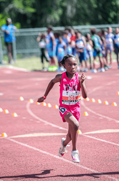 Athlete rounding the bend